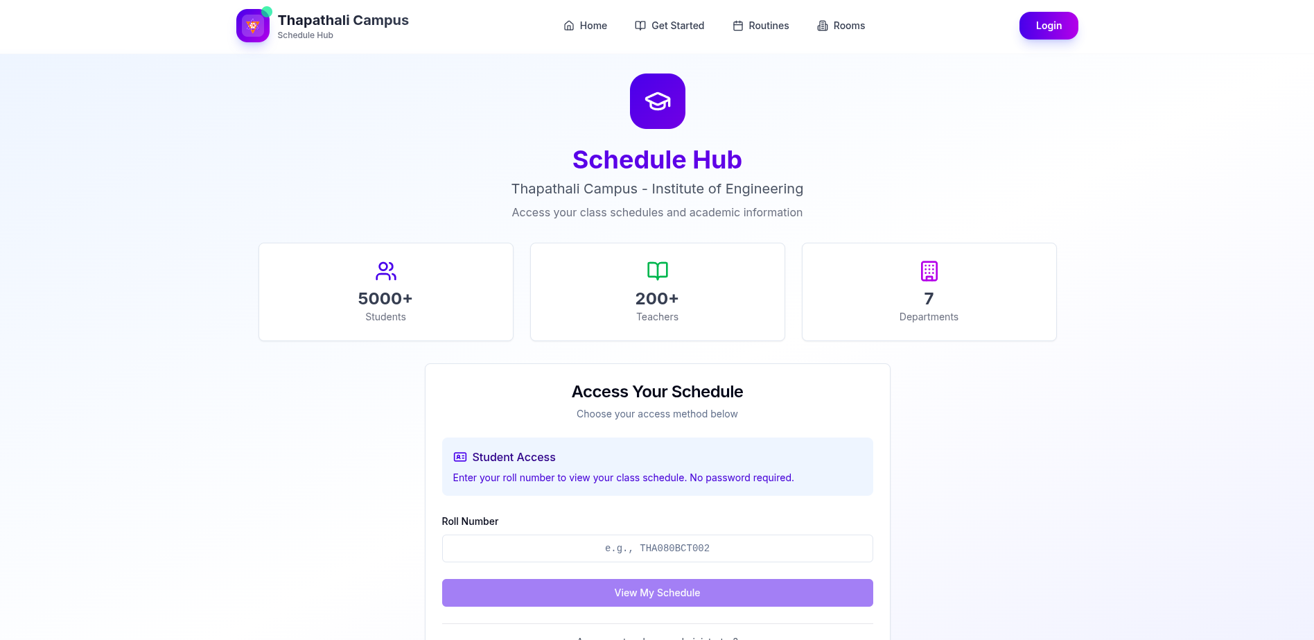 Homepage and top navigation